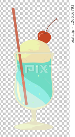 シンプルなソーダフロートのイラスト 126616793