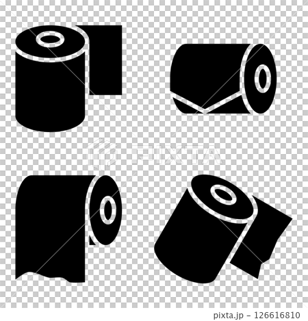 簡單的衛生紙輪廓插圖集 簡單的衛生紙輪廓插圖集 126616810