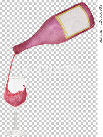 Wine red wine drink watercolor illustration 126616905