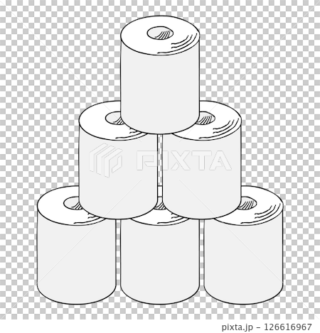 一堆衛生紙的簡單手繪插圖 126616967
