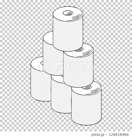 一堆衛生紙的簡單手繪插圖 126616968