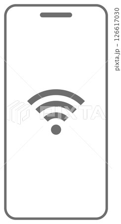 スマホでWi-Fiに接続するイメージイラスト シンプル ブラック スマホでWi-Fiに接続するイメージイラスト シンプル ブラック 126617030