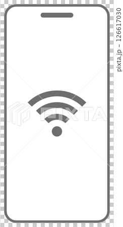 スマホでWi-Fiに接続するイメージイラスト シンプル ブラック スマホでWi-Fiに接続するイメージイラスト シンプル ブラック 126617030