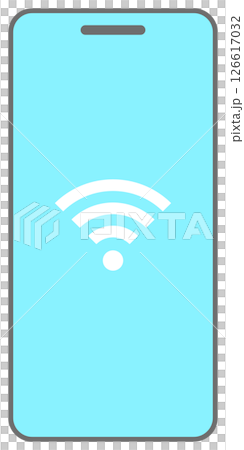 スマホでWi-Fiに接続するイメージイラスト シンプル 水色 126617032