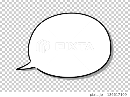 手描き風のふきだし　単品　白塗り影付き 126617109