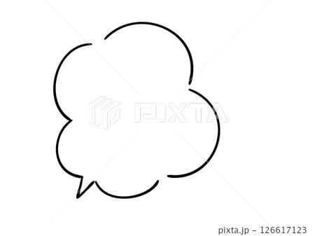 手描き風のふきだし　単品　白塗り 126617123