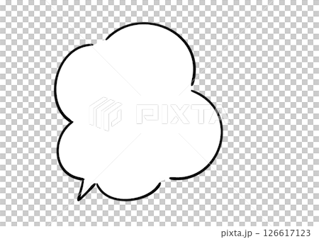 手描き風のふきだし　単品　白塗り 126617123
