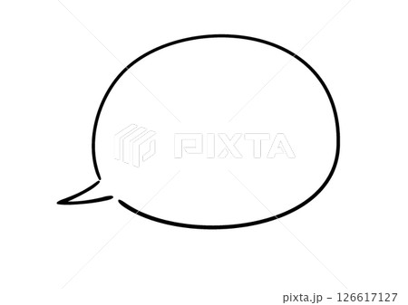 手描き風のふきだし　単品　白塗り 126617127