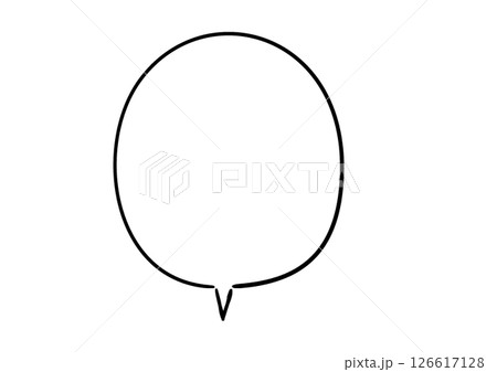 手描き風のふきだし　単品　白塗り 126617128