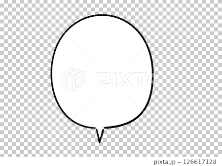 手描き風のふきだし　単品　白塗り 126617128