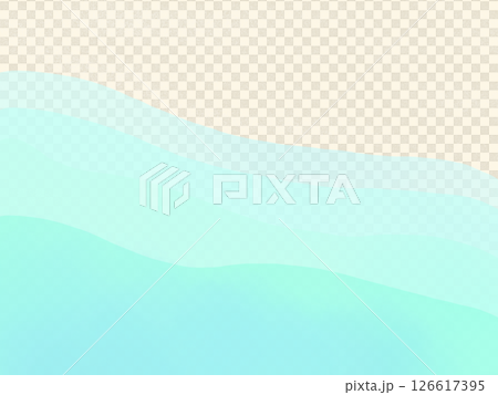 水彩・半透明・エメラルドグリーンの波の背景素材 126617395