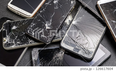 壊れたスマートフォン 壊れたスマートフォン 126617604
