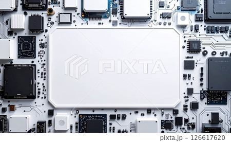 《AI画像》電子部品の並んだフレーム素材 《AI画像》電子部品の並んだフレーム素材 126617620
