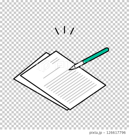 確認向量圖之前的文件和筆的圖像 確認向量圖之前的文件和筆的圖像 126617796