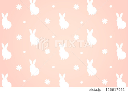 花とウサギ 126617961