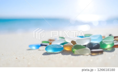 砂浜とシーグラス 砂浜とシーグラス 126618180