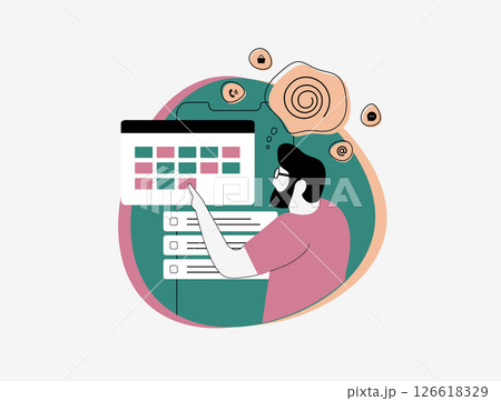 Overwhelmed man thinking of mental load, invisible labor, cognitive fatigue, burnout from multitasking and daily pressure. Stressed man overloaded with tasks and checklist. Vector illustration Overwhelmed man thinking of mental load, invisible labor, cognitive fatigue, burnout from multitasking and daily pressure. Stressed man overloaded with tasks and checklist. Vector illustration 126618329