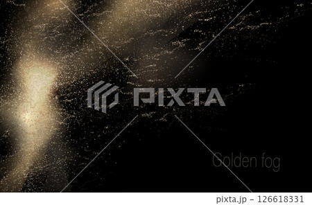Exquisite isolated golden chaotic background with bright glitter 126618331