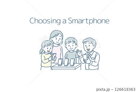 スマホを買いに来た家族 スマホを買いに来た家族 126618363