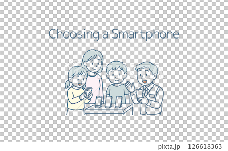 スマホを買いに来た家族 スマホを買いに来た家族 126618363