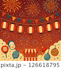 夏祭りの背景 126618795
