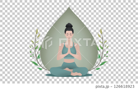 woman sitting in yoga lotus pose, Healthy wellness Asian woman yoga breathing meditating in lotus position, Spirit of the universe, A woman performs yoga and meditate, Meditation, mindfulness woman sitting in yoga lotus pose, Healthy wellness Asian woman yoga breathing meditating in lotus position, Spirit of the universe, A woman performs yoga and meditate, Meditation, mindfulness 126618923