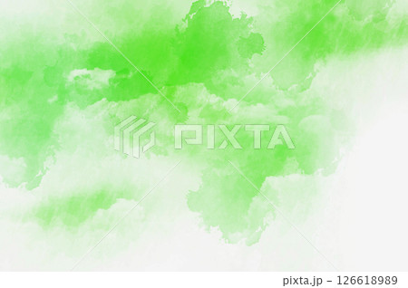 ライトグリーンの水彩タッチのアブストラクト　 126618989