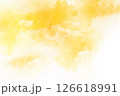 イエローの水彩タッチのアブストラクト　 126618991