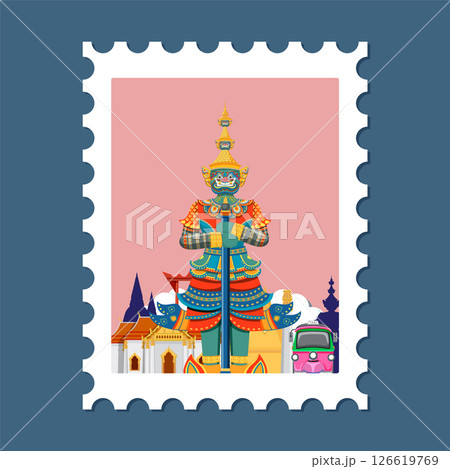 Colorful Thai Cultural Landmark Illustration 126619769