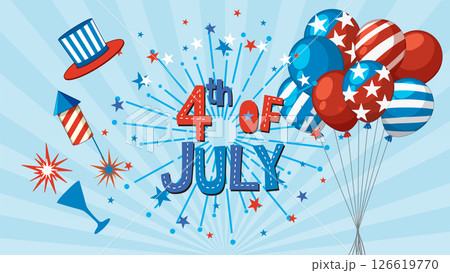 Festive 4th of July Celebration Vector Illustration 126619770