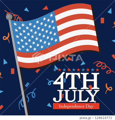 American Flag and 4th July Celebration Illustration 126619772