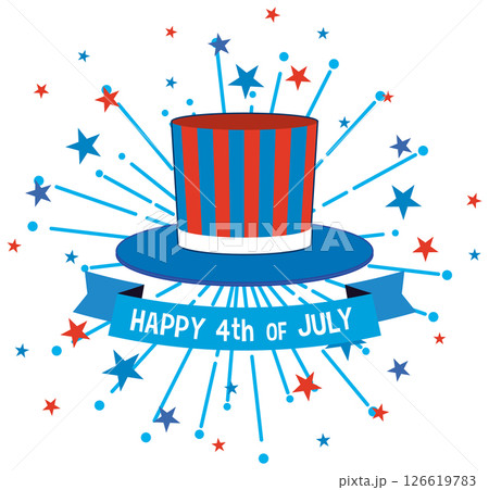 Patriotic 4th of July Celebration Illustration 126619783