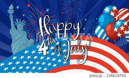 Patriotic 4th of July Celebration Illustration Patriotic 4th of July Celebration Illustration 126619784