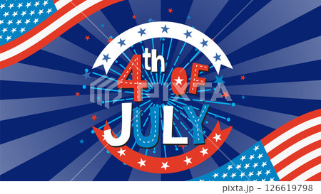 Patriotic 4th of July Celebration Vector Art 126619798
