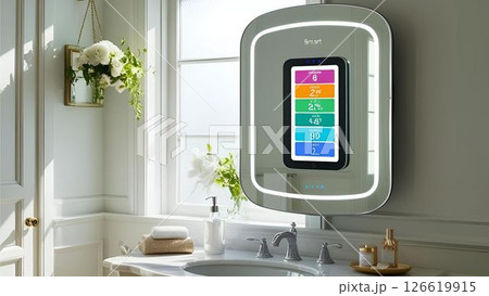 健康情報を映すスマートミラー 126619915