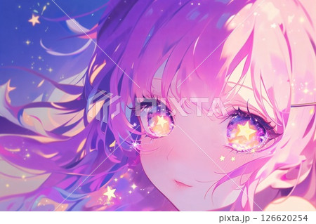 キラキラ星と光に包まれた美少女アニメ 126620254