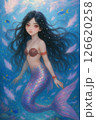 黒髪ロングヘアーのかわいい人魚 126620258