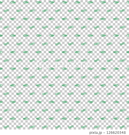 海の魚とさざ波のパターンイラスト 背景素材 スウォッチ対応 グリーン 海の魚とさざ波のパターンイラスト 背景素材 スウォッチ対応 グリーン 126620348