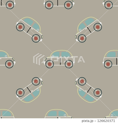 Outlined retro car pattern on muted background 126620371