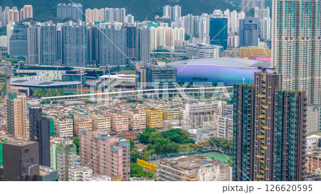 Cityscape With Modern High-Rises and Architectural Landmarks in Vibrant Setting 126620595