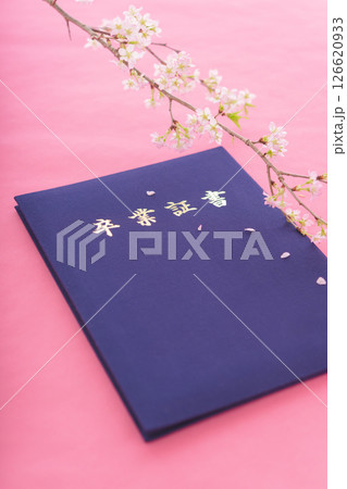 卒業証書と桜 卒業証書と桜 126620933