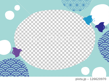 千鳥格與泡泡日式現代框架水平 千鳥格與泡泡日式現代框架水平 126620970