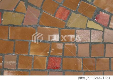 The background is made using mosaic masonry. 126621283