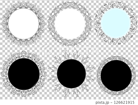 レースのフレーム素材セット 126621915