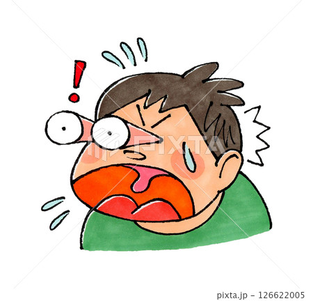 驚く男の子(目が飛び出る) 驚く男の子(目が飛び出る) 126622005