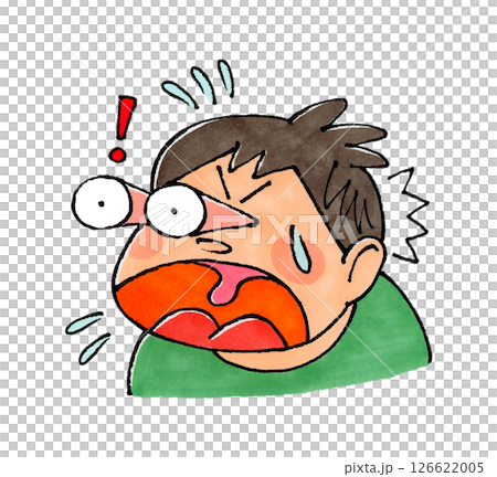 驚く男の子(目が飛び出る) 驚く男の子(目が飛び出る) 126622005