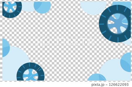 タイヤの背景フレームイラスト タイヤの背景フレームイラスト 126622093
