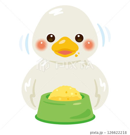 食事中のアヒルのイラスト 126622218
