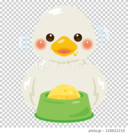 食事中のアヒルのイラスト 126622218