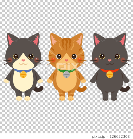 色違いの猫キャラクターイラストセット 126622308